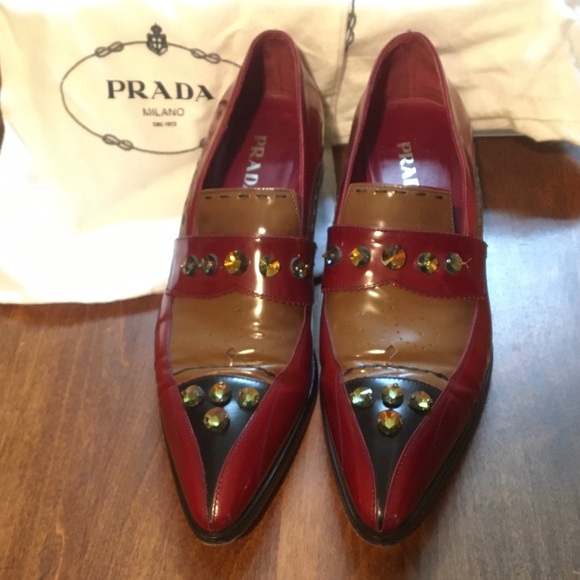 Prada Two-tone Flats with Rhinestones Size 38 1/2 (US 8 1/2) - Picture 2 of 7